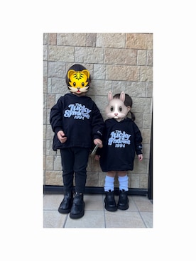 「アイテム（パーカー）」を使った、himaribabyさん（キッズ・70cm）の冬コーディネート