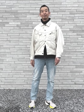 「アイテム（デニムジャケット）」を使った、036ksignatelierさん（メンズ・183cm）の秋コーディネート