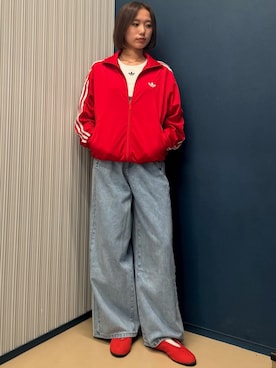 「アイテム（ジャージ）」を使った、Riiiさん（レディース・164cm）の秋コーディネート