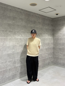 「URBAN RESEARCH DOORS（アーバンリサーチドアーズ）のGrowOrganicボートネックTシャツ（Tシャツ/カットソー、ホワイト系）」を使った、アユミさん（レディース・160cm）の夏コーディネート
