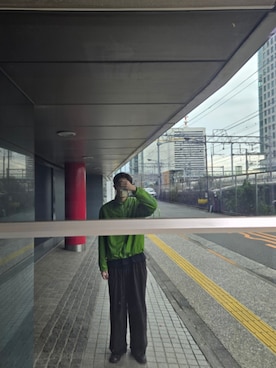 「アイテム（ナイロンジャケット）」を使った、kitadayukiさん（メンズ・179cm）の冬コーディネート