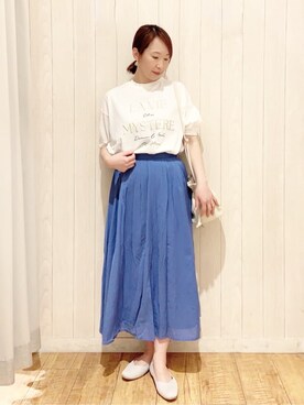 「アイテム（その他シューズ、グレー系）」を使った、あいこさん（レディース・157cm）の春コーディネート
