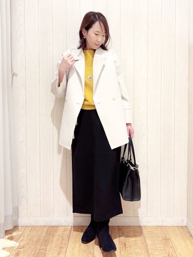 「アイテム（チャーム、ブラウン系）」を使った、あいこさん（レディース・157cm）の秋コーディネート