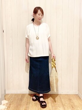 「DRESKIP（ドレスキップ）のアイテム」を使った、あいこさん（レディース・157cm）の春コーディネート