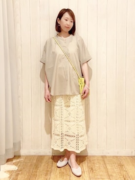 「アイテム（その他シューズ、グレー系）」を使った、あいこさん（レディース・157cm）の春コーディネート