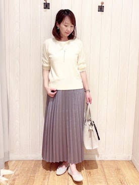 「アイテム（チャーム）」を使った、あいこさん（レディース・157cm）の春コーディネート