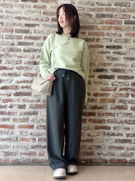「THE SHOP TK （ザ ショップ ティーケー ）の【S-XLサイズ/選べる6色】どこから見ても美しい ガーターニット/洗濯機OK（ニット/セーター、グリーン系）」を使った、tokiさん（レディース・155cm）の冬コーディネート