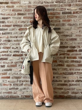 「PEANUTS（ピーナッツ）のアイテム」を使った、tokiさん（レディース・155cm）の春コーディネート