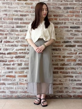 「THE SHOP TK （ザ ショップ ティーケー ）のアイテム（スカート）」を使った、tokiさん（レディース・155cm）の春コーディネート