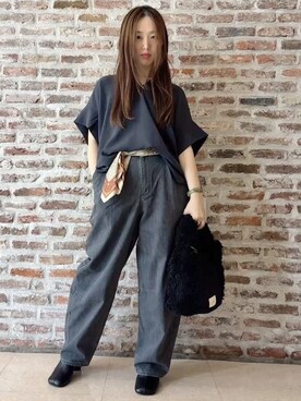 「THE SHOP TK （ザ ショップ ティーケー ）のオブリックトゥパンプス（パンプス）」を使った、tokiさん（レディース・155cm）の秋コーディネート