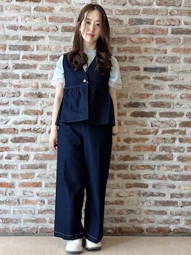 「THE SHOP TK （ザ ショップ ティーケー ）のアイテム（ベスト）」を使った、tokiさん（レディース・155cm）の春コーディネート