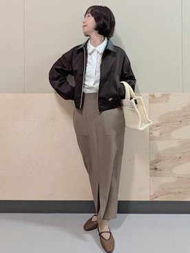 「Dickies（ディッキーズ）のアイテム（ブルゾン）」を使った、mamさん（レディース・153cm）の春コーディネート