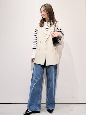 「OPAQUE.CLIP（オペークドットクリップ）のアイテム（パンツ）」を使った、machiさん（レディース・157cm）の冬コーディネート