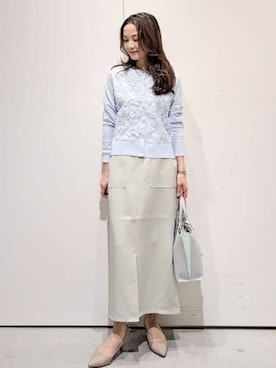 「アイテム（ショルダーバッグ、パープル系）」を使った、machiさん（レディース・157cm）の春コーディネート