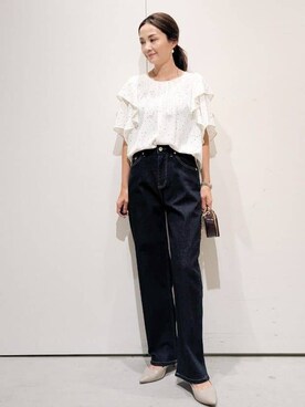「アイテム（ポーチ、ブラウン系）」を使った、machiさん（レディース・157cm）の夏コーディネート