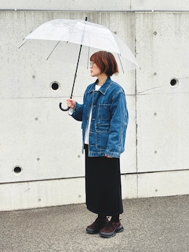 「GU（ジーユー）のアイテム（ジャケット/アウター）」を使った、みおまるさん（レディース・158cm）の春コーディネート