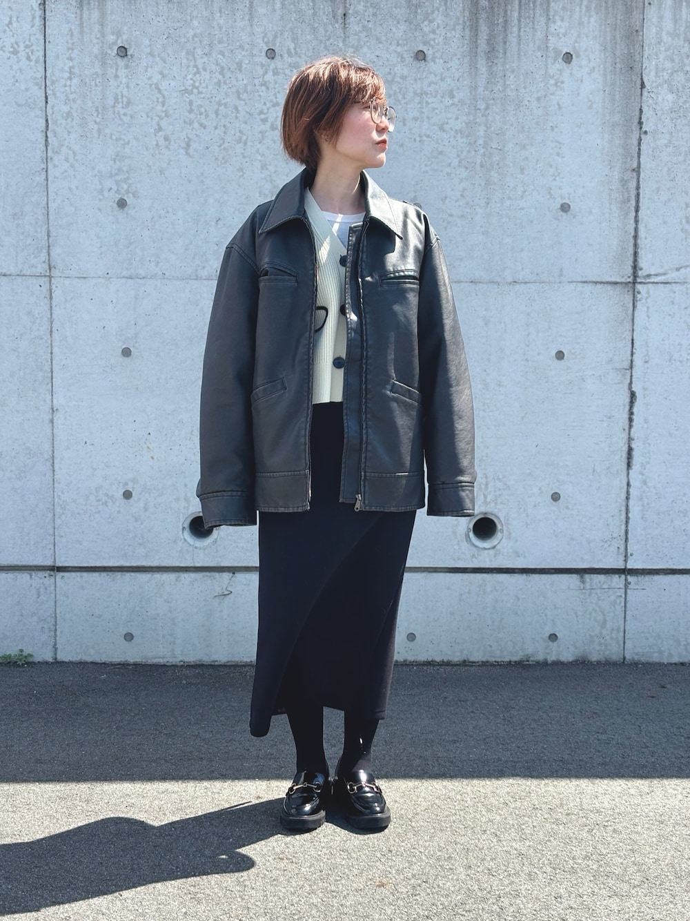 VINTAGE BOXY F/LEATHER JK ヴィンテージ ボキシー フェイクレザー
