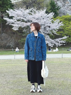 「GLOBAL WORK（グローバルワーク）のアイテム」を使った、みおまるさん（レディース・158cm）の春コーディネート