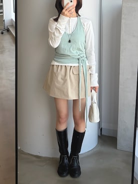 「GIUNON（ジウノン）のアイテム」を使った、花凜さん（レディース・158cm）の夏コーディネート