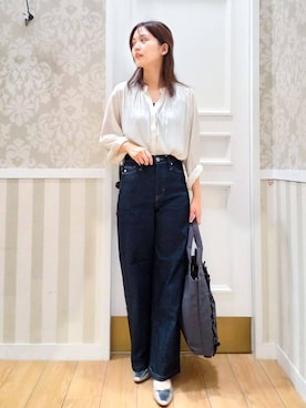 「SOMETHING（サムシング）のアイテム」を使った、Nakaさん（レディース・163cm）の夏コーディネート