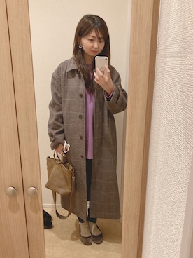 「JOURNAL STANDARD relume（ジャーナルスタンダード　レリューム）のアイテム（ステンカラーコート）」を使った、natsuさん（レディース・152cm）の冬コーディネート