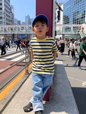 「TOMMY HILFIGER（トミーヒルフィガー）のアイテム」を使った、shoe_kaiさん（キッズ・100cm）の夏コーディネート