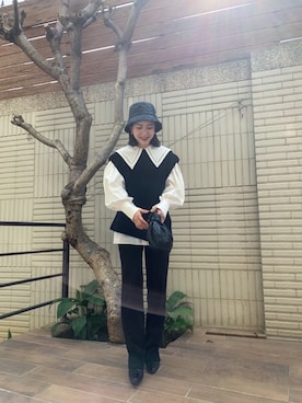 「CLANE（クラネ）のアイテム（ブーツ）」を使った、Jasmine:)さん（レディース・158cm）の冬コーディネート