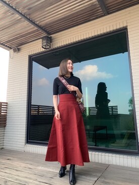「CLANE（クラネ）のアイテム（ブーツ）」を使った、Jasmine:)さん（レディース・158cm）の秋コーディネート