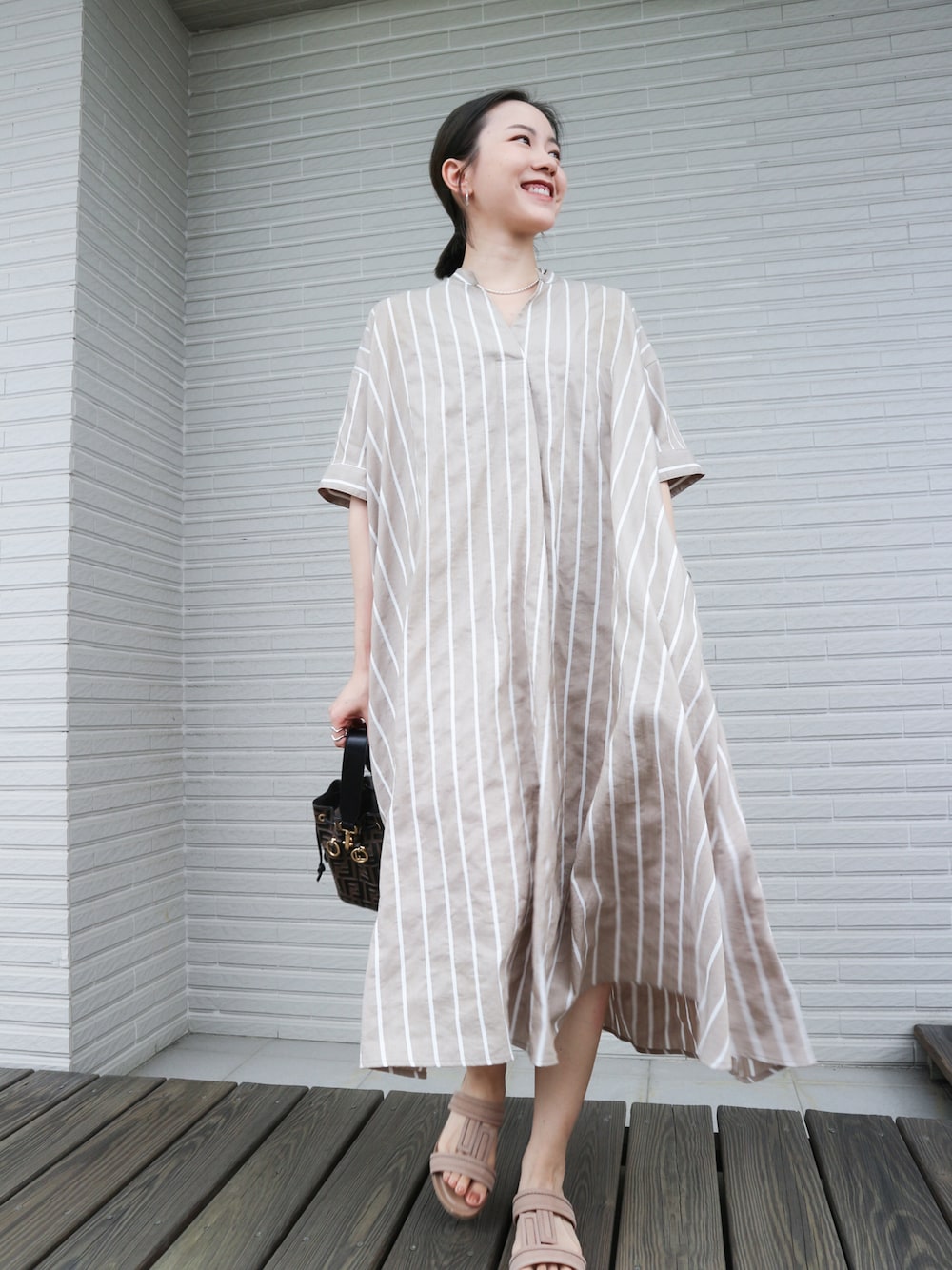 「KBF、Tods、FENDI、ete」｜「TOD’Sのアイテム（サンダル、ベージュ系）」を使った、Jasmine:)さん（レディース・158cm）の秋コーディネートの1枚目の写真