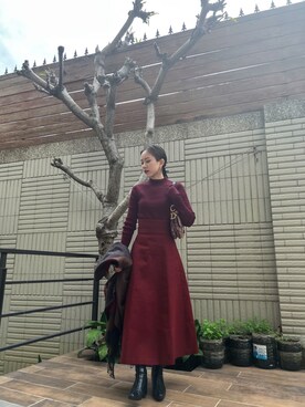 「CLANE（クラネ）のアイテム（ブーツ）」を使った、Jasmine:)さん（レディース・158cm）の冬コーディネート