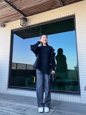 「BOTTEGA VENETA（ボッテガヴェネタ）のアイテム（バックパック/リュック）」を使った、Jasmine:)さん（レディース・158cm）の冬コーディネート