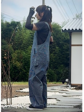 「アイテム（サロペット/オーバーオール）」を使った、hito さん（レディース・164cm・50代）の夏コーディネート