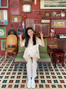 「MUJI」｜「アイテム（腕時計）」を使った、SYさん（レディース・166cm）の夏コーディネート