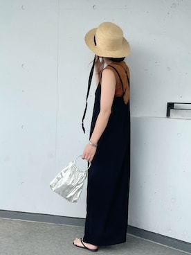 「Libra Cue（リブラ キュー）のアイテム（帽子）」を使った、a.megumiさん（レディース・160cm）の夏コーディネート