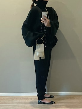 「袖ボリューム」｜「アイテム（バレエシューズ）」を使った、a.megumiさん（レディース・160cm）の秋コーディネート