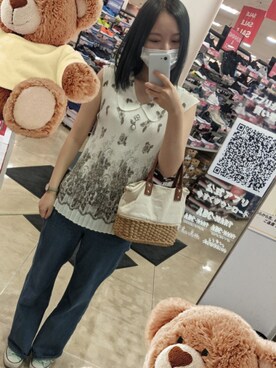 「ショッピング」｜「アイテム（その他トップス）」を使った、めくさん（レディース・164cm）の夏コーディネート