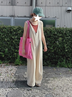 「Serendipity（セレンディピティ）のアイテム（オールインワン・サロペット）」を使った、かなこさん（レディース・156cm）の夏コーディネート