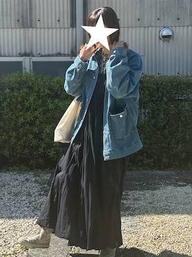 「FREAK'S STORE（フリークスストア）のアイテム（デニムジャケット）」を使った、かなこさん（レディース・156cm）の春コーディネート