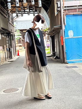 「LUCA/LADY LUCK LUCA（ルカ/レディラックルカ）のアイテム（トップス）」を使った、かなこさん（レディース・156cm）の夏コーディネート
