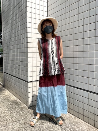 6(ROKU) COTTON DOBBY DRESS グリーン 6（ロク）の「＜6(ROKU)＞COTTON DOBBY DRESS/ワンピース
