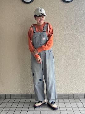 「アイテム（サロペット/オーバーオール）」を使った、odenさん（レディース・162cm）の秋コーディネート