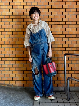 「アイテム（つなぎ/オールインワン）」を使った、odenさん（レディース・162cm）の夏コーディネート