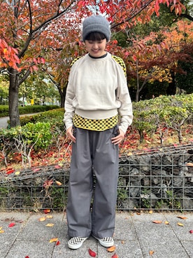 「アイテム（スリッポン）」を使った、odenさん（レディース・162cm）の秋コーディネート