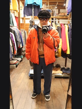 「アイテム（キャスケット）」を使った、古着屋　ハコベさん（メンズ・169cm）の冬コーディネート