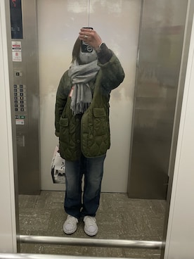 「Ray BEAMS（レイビームス）のアイテム（その他アウター）」を使った、akaneさん（レディース・168cm）の冬コーディネート