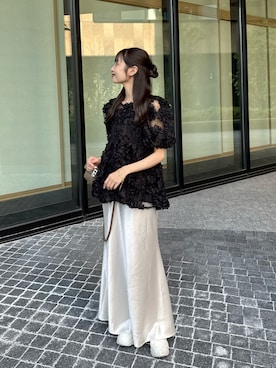 「アイテム（スカート）」を使った、𝒌𝒂𝒆𝒅𝒆さん（レディース・159cm）の夏コーディネート