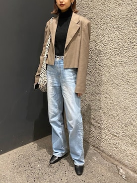 「STYLENANDA（スタイルナンダ）のアイテム（ジャケット/アウター）」を使った、𝒌𝒂𝒆𝒅𝒆さん（レディース・160cm）の秋コーディネート