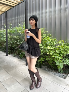 「しまむら（シマムラ）のアイテム（シャツ/ブラウス）」を使った、𝒌𝒂𝒆𝒅𝒆さん（レディース・160cm）の秋コーディネート