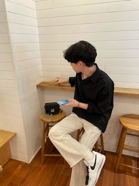 「DHOLIC（ディーホリック）のアイテム（トップス）」を使った、Takumaさん（メンズ・168cm）の夏コーディネート