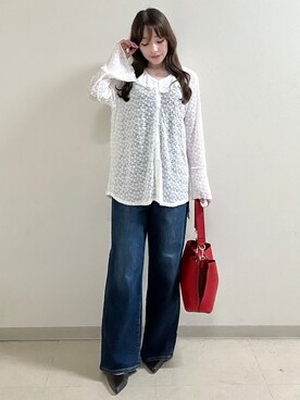 「Reflect（リフレクト）のアイテム（パンツ）」を使った、maiさん（レディース・153cm）の秋コーディネート
